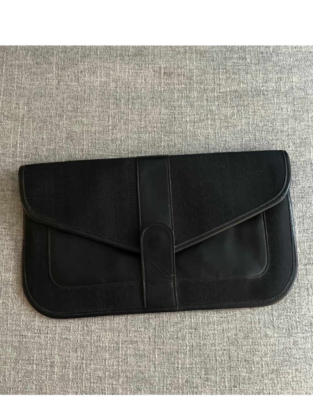 VINTAGE Pierre Cardin Black Envelope Clutch